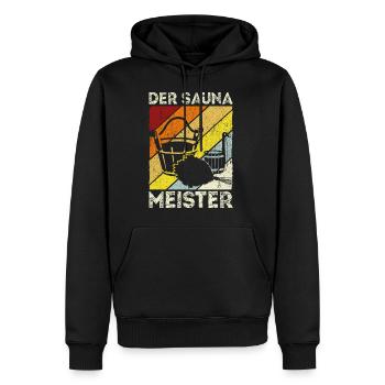 Sauna Wellness Saunagänger Finnische Sauna Spruch - Männer Premium Bio Hoodie - Schwarz - Vorne - Nico (187cm)