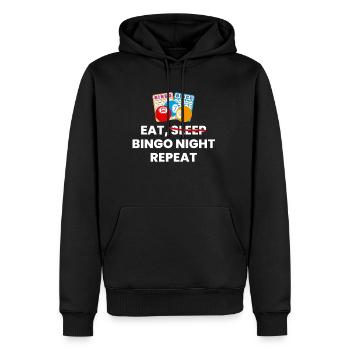 Eat Sleep Bingo Repeat Shirt - Männer Premium Bio Hoodie - Schwarz - Vorne - Nico (187cm)