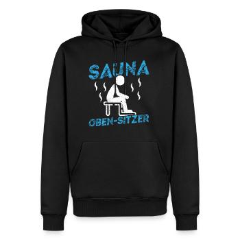 Saunameister - Geschenk Sauna Spruch Saunieren - Männer Premium Bio Hoodie - Schwarz - Vorne - Nico (187cm)