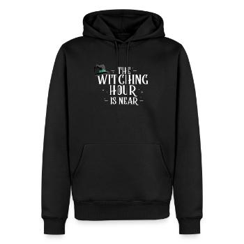 The Witching Hour Is Near Shirt Hexe Halloween - Männer Premium Bio Hoodie - Schwarz - Vorne - Nico (187cm)