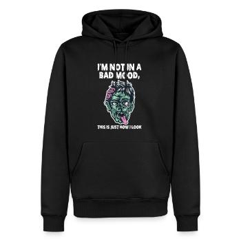 Im Not In A Bad Mood This Is Just How I Look - Männer Premium Bio Hoodie - Schwarz - Vorne - Nico (187cm)