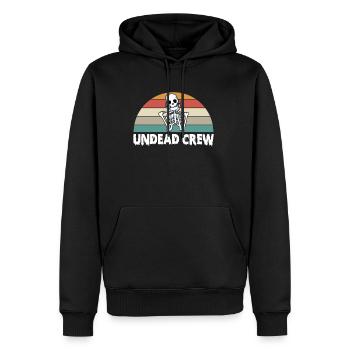 Undead Crew Halloween Skelett - Männer Premium Bio Hoodie - Schwarz - Vorne - Nico (187cm)