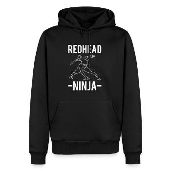 Redhead Ninja Shirt Rote Haare Geschenk - Männer Premium Bio Hoodie - Schwarz - Vorne - Nico (187cm)