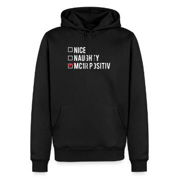 Nice Naughty MC1R Positive Readhead Cheveux Roux - Sweat à capuche Premium bio Homme - noir - Devant - Nico (187cm)