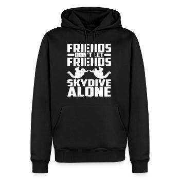 Les amis ne laissent pas leurs amis sauter en parachute seuls 3 - Sweat à capuche Premium bio Homme - noir - Devant - Nico (187cm)