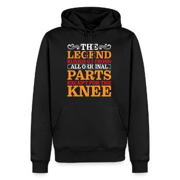 All Original Parts Except For The Knee 2 - Men’s Premium Organic Hoodie - black - Front - Nico (187cm)