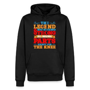 All Original Parts Except For The Knee - Men’s Premium Organic Hoodie - black - Front - Nico (187cm)
