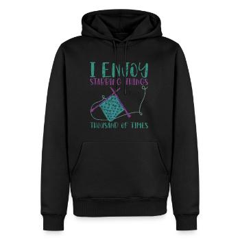 J’aime poignarder des choses des milliers de fois 2 - Sweat à capuche Premium bio Homme - noir - Devant - Nico (187cm)