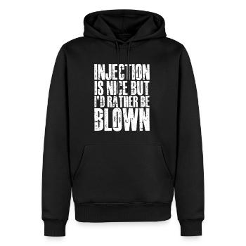 L’injection est agréable mais je préfère être soufflé 4 - Sweat à capuche Premium bio Homme - noir - Devant - Nico (187cm)