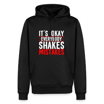 C’est normal que tout le monde secoue les erreurs 4 - Sweat à capuche Premium bio Homme - noir - Devant - Nico (187cm)