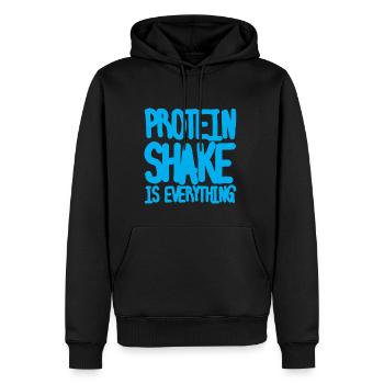 Protein Shake Is Everything - Männer Premium Bio Hoodie - Schwarz - Vorne - Nico (187cm)