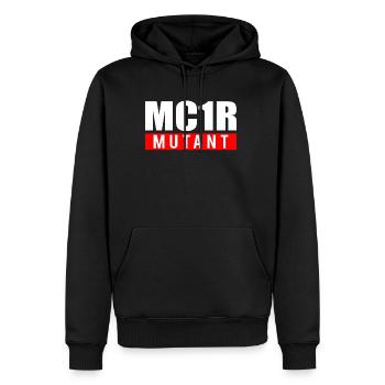 MC1R Mutant Shirt Redhead Red Hair Cadeau - Sweat à capuche Premium bio Homme - noir - Devant - Nico (187cm)
