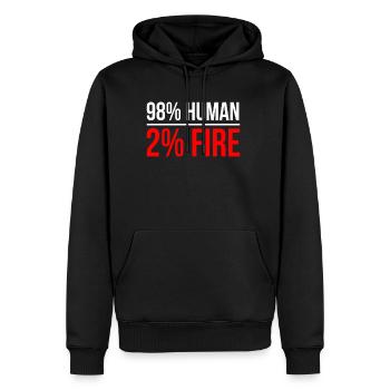 98% Humain 2% Rouge de feu Cheveux roux - Sweat à capuche Premium bio Homme - noir - Devant - Nico (187cm)