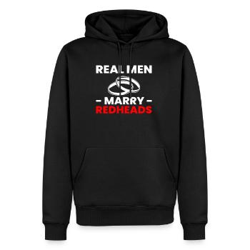 Real Man Épouser Redhead Mariage Mariage - Sweat à capuche Premium bio Homme - noir - Devant - Nico (187cm)