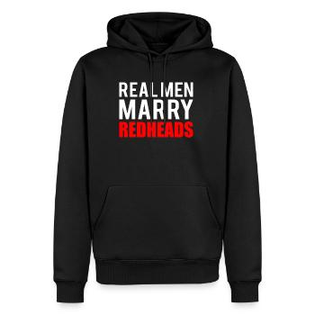 Real Men Marry Redheads Shirt Geschenk - Männer Premium Bio Hoodie - Schwarz - Vorne - Nico (187cm)