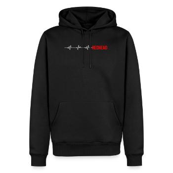 Heartbeat Heartline Heart Rate Chemise rousse - Sweat à capuche Premium bio Homme - noir - Devant - Nico (187cm)