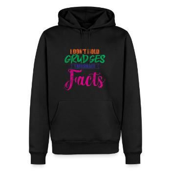 Je n’ai pas de rancune, je me souviens des faits 2 - Sweat à capuche Premium bio Homme - noir - Devant - Nico (187cm)