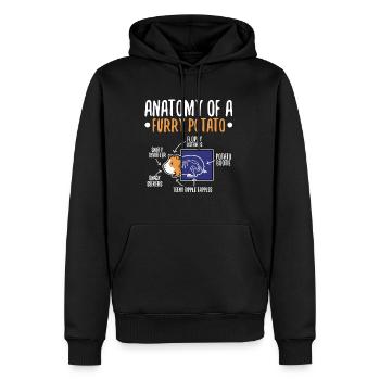 Anatomie d’une pomme de terre à fourrure - Sweat à capuche Premium bio Homme - noir - Devant - Nico (187cm)