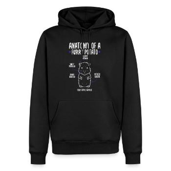 Anatomie d’une pomme de terre à fourrure - Sweat à capuche Premium bio Homme - noir - Devant - Nico (187cm)