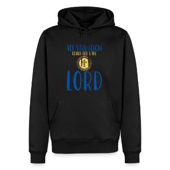 My Salvation Comes From The Lord 3 - Männer Premium Bio Hoodie - Schwarz - Vorne - Nico (187cm)