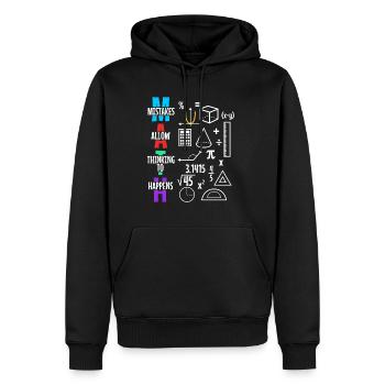 Mistakes Allow Thinking To Happen - Men’s Premium Organic Hoodie - black - Front - Nico (187cm)