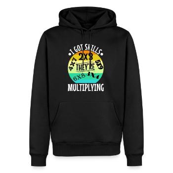I got skills theyre multiplying - Männer Premium Bio Hoodie - Schwarz - Vorne - Nico (187cm)