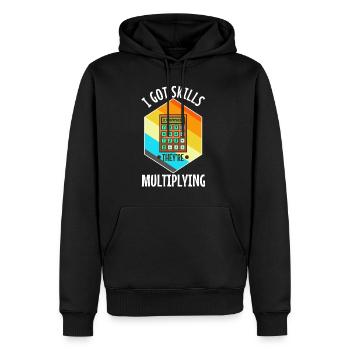 I got skills theyre multiplying - Männer Premium Bio Hoodie - Schwarz - Vorne - Nico (187cm)