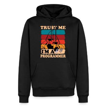 Trust Me I'm A Programmer 2 - Männer Premium Bio Hoodie - Schwarz - Vorne - Nico (187cm)