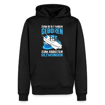 Zum Bob fahren geboren zum Arbeiten gezwungen Bobf - Männer Premium Bio Hoodie - Schwarz - Vorne - Nico (187cm)