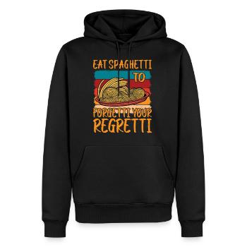 Eat Spaghetti To Forgetti Your Regretti 9 - Männer Premium Bio Hoodie - Schwarz - Vorne - Nico (187cm)