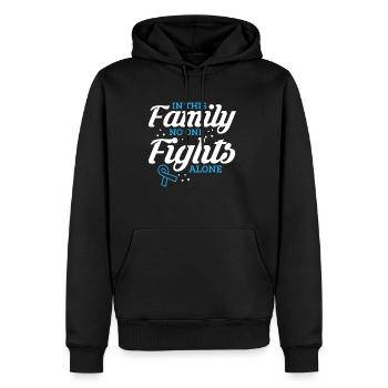 Dans cette famille, personne ne se bat seul Chemise - Sweat à capuche Premium bio Homme - noir - Devant - Nico (187cm)