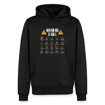 Drôle de panneaux d’avertissement de conduite Cadeau de mécanicien automobile - Sweat à capuche Premium bio Homme - noir - Devant - Nico (187cm)