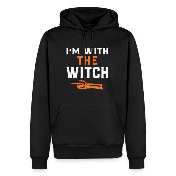 I'm With The Witch Men Halloween - Männer Premium Bio Hoodie - Schwarz - Vorne - Nico (187cm)