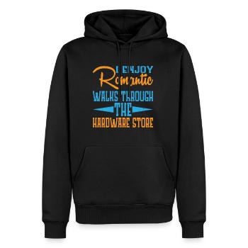 Enjoy Romantic Walks Through The Hardware Store19 - Men’s Premium Organic Hoodie - black - Front - Nico (187cm)