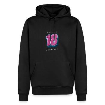 Niveau 18 Style serpent complet - Sweat à capuche Premium bio Homme - noir - Devant - Nico (187cm)