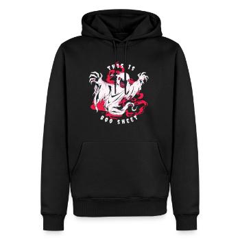 C’est Boo Sheet Ghost Halloween - Sweat à capuche Premium bio Homme - noir - Devant - Nico (187cm)