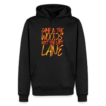 Campez dans les bois, pas sur la voie de gauche 3 - Sweat à capuche Premium bio Homme - noir - Devant - Nico (187cm)