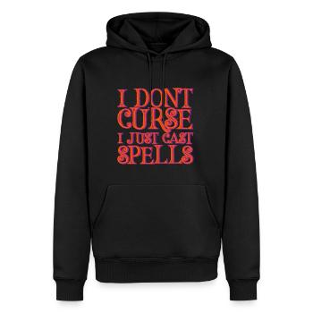 Je ne maudis pas, je viens de lancer des sorts 2 - Sweat à capuche Premium bio Homme - noir - Devant - Nico (187cm)