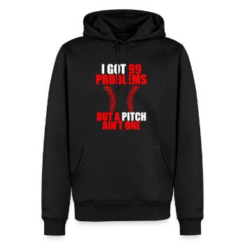 I Got 99 Problems But A Pitch Ain't One - Männer Premium Bio Hoodie - Schwarz - Vorne - Nico (187cm)