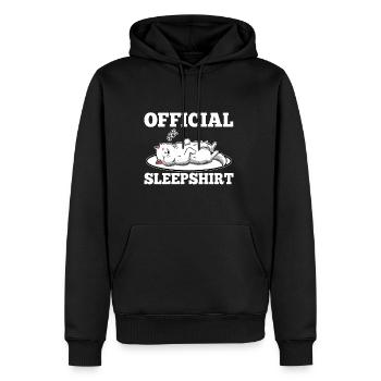 Chemise de sommeil officielle chat - Sweat à capuche Premium bio Homme - noir - Devant - Nico (187cm)