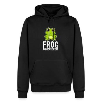Grenouille Chuchoteur Animaux Amoureux des animaux Grenouilles - Sweat à capuche Premium bio Homme - noir - Devant - Nico (187cm)