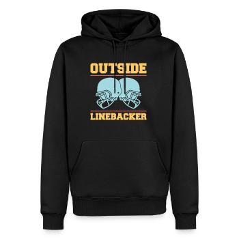 Outside Linebacker Shirt Geschenk - Männer Premium Bio Hoodie - Schwarz - Vorne - Nico (187cm)