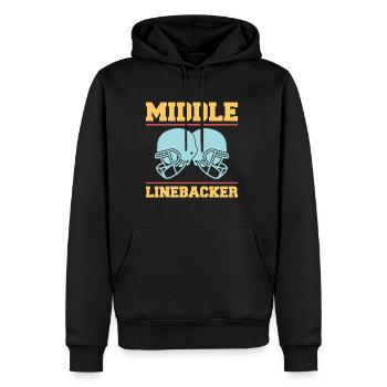 Middle Linebacker Shirt Geschenk - Männer Premium Bio Hoodie - Schwarz - Vorne - Nico (187cm)