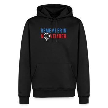 Remember In November Shirt Gift - Men’s Premium Organic Hoodie - black - Front - Nico (187cm)