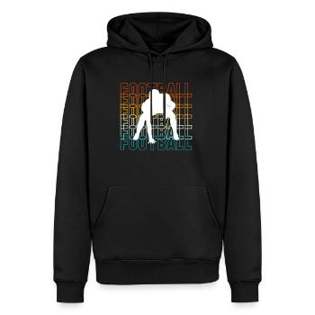 Vintage Retro Football Wide Receiver - Men’s Premium Organic Hoodie - black - Front - Nico (187cm)