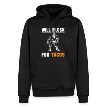 Will Block Pour Tacos Lineman Linebacker Shirt - Sweat à capuche Premium bio Homme - noir - Devant - Nico (187cm)