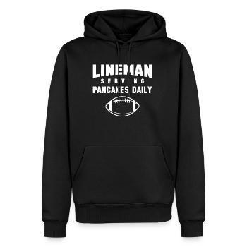 Chemise quotidienne de galette de service de galettes - Sweat à capuche Premium bio Homme - noir - Devant - Nico (187cm)