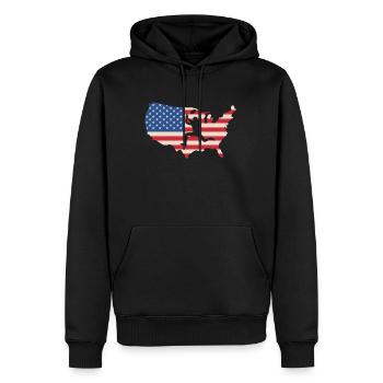 USA Flag America Flag Wild Receiver Shirt - Sweat à capuche Premium bio Homme - noir - Devant - Nico (187cm)
