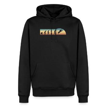 Vintage Retro Evolution Wild Receiver Shirt - Men’s Premium Organic Hoodie - black - Front - Nico (187cm)