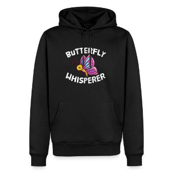 Butterfly Whisperer Insectes Amant Papillon - Sweat à capuche Premium bio Homme - noir - Devant - Nico (187cm)